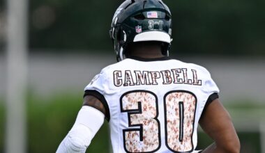 Eagles Training Camp Practice Notes: Jihaad Campbell sees some first-team reps