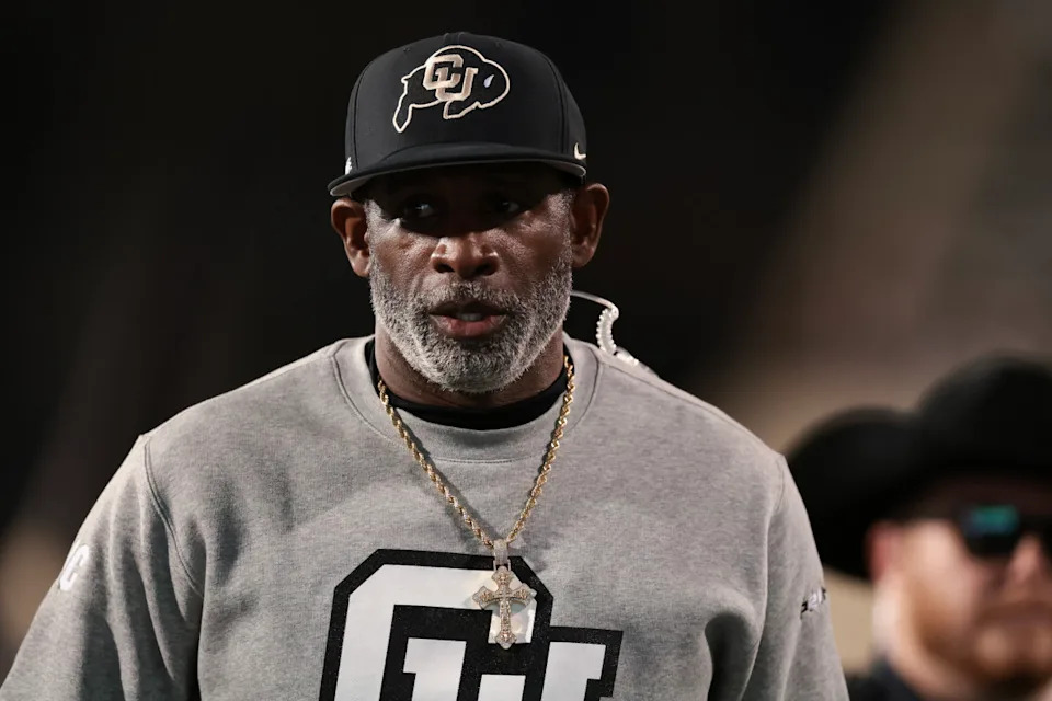 BOULDER, COLORADO - OCTOBER 26: Head coach Deion Sanders of the Colorado Buffaloes walks the field prior to the game against the Cincinnati Bearcats at Folsom Field on October 26, 2024 in Boulder, Colorado. (Photo by Andrew Wevers/Getty Images)Andrew Wevers/Getty Images