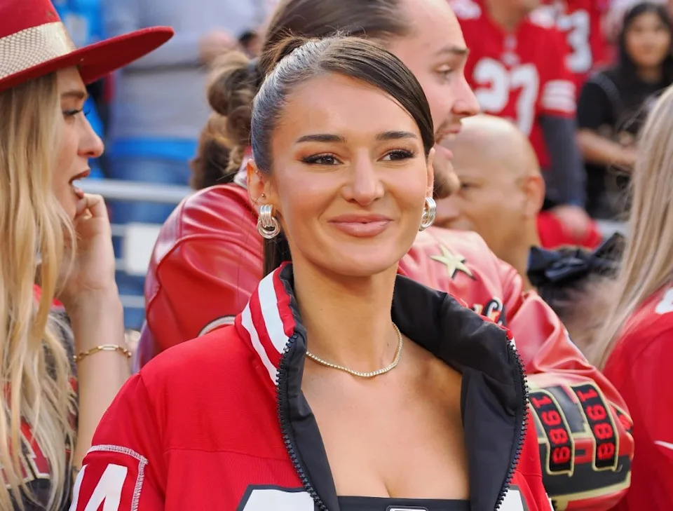 Kristin Juszczyk supports the San Francisco 49ers on Jan. 28, 2024.Kelley L Cox-Imagn Images
