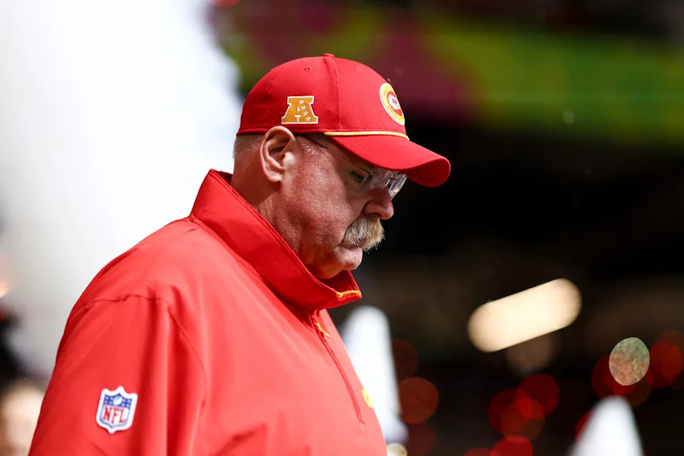 NEW ORLEANS, LOUISIANA - FEBRUARY 9: Kansas City Chiefs head coach Andy Reid walks onto the field before Super Bowl LIX against the Philadelphia Eagles at Caesars Superdome on February 9, 2025 in New Orleans, Louisiana. (Photo by Kevin Sabitus/Getty Images)Kevin Sabitus/Getty Images