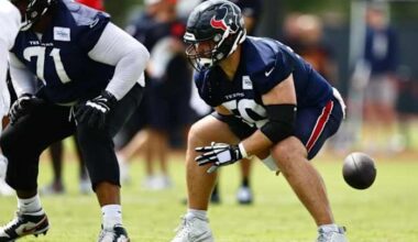 New Texans center Jake Andrews embraces competition, blocking techniques while ‘blocking out outside noise’