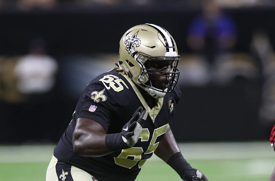 NEW ORLEANS, LA - AUGUST 17: Michael Ola #65 of the New Orleans Saints at Mercedes-Benz Superdome on August 17, 2018 in New Orleans, Louisiana. (Photo by Chris Graythen/Getty Images)