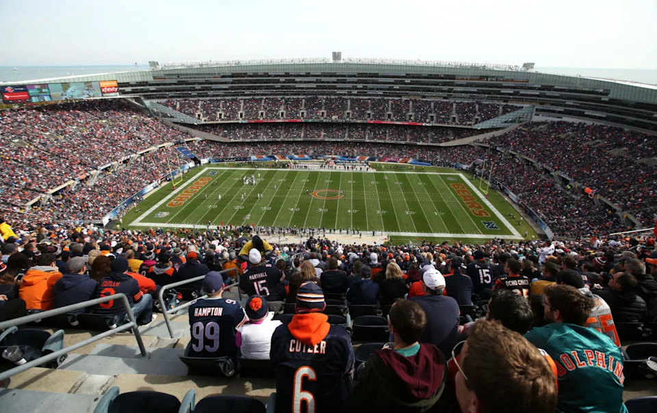 CHICAGO, IL - OCTOBER 19: A general view of Soldier Field as the Chicago Bears play the Miami Dolphins on October 19, 2014 in Chicago, Illinois. The Dolphins defeated the Bears 27-14. (Photo by John Konstantaras/Getty Images)Getty Images