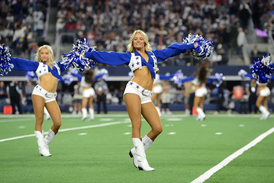 ARLINGTON, TX - NOVEMBER 18: A Dallas Cowboys cheerleader performs between plays during game featuring the Houston Texans and the Dallas Cowboys on November 18, 2024 at AT&T Stadium in Arlington, TX. (Photo by John Rivera/Icon Sportswire via Getty Images)Icon Sportswire&sol;Getty Images