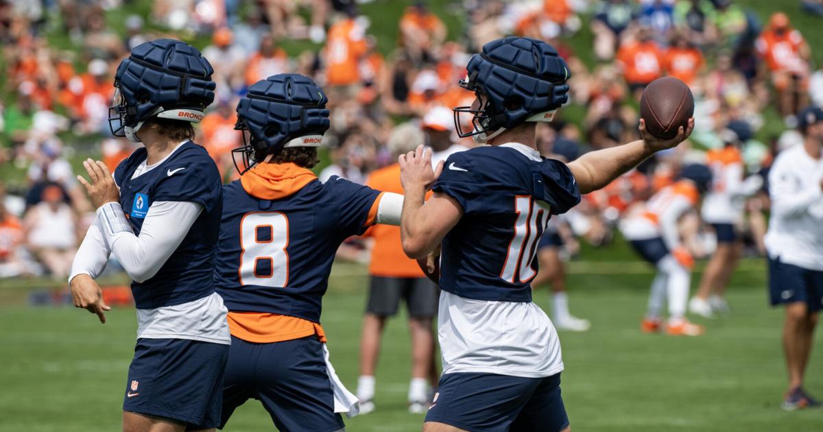 Glimpse of temporary fan bleachers at Broncos training camp | Denver Broncos