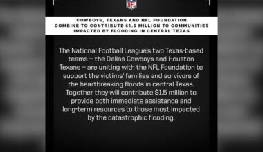 Cowboys, Texans, NFL donate $1.5 million to flood relief efforts |
