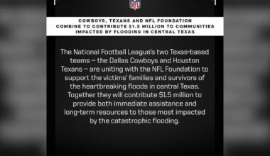 Cowboys, Texans, NFL donate $1.5 million to flood relief efforts | National