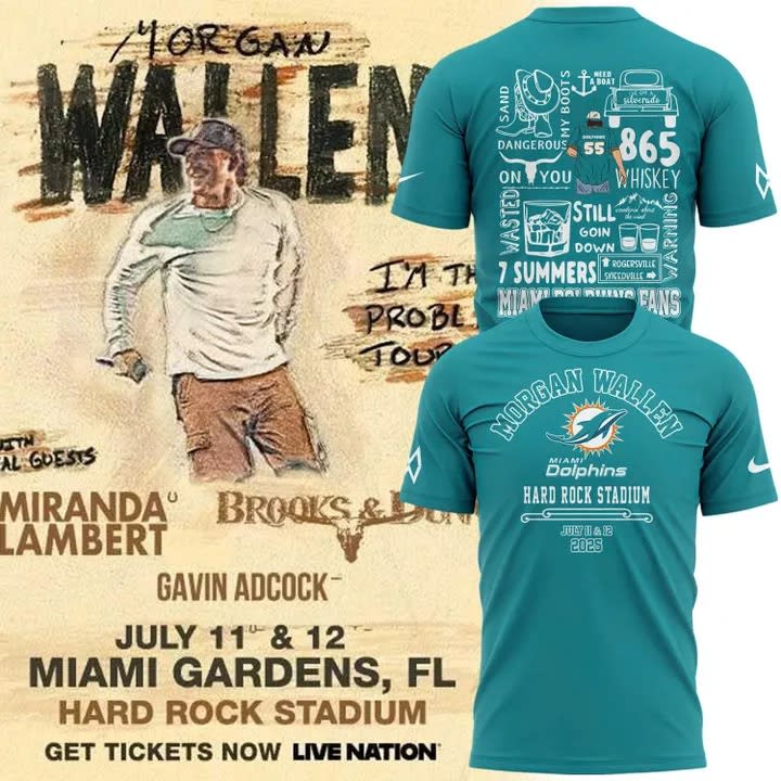A Perfect Harmony: Morgan Wallen X Miami Dolphins Hard Rock Stadium 2025 T-Shirt