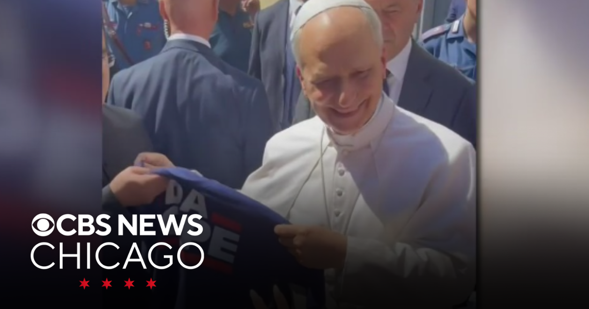 Chicago family gifts Pope Leo XIV "Da Pope" T-shirt in Bears colors