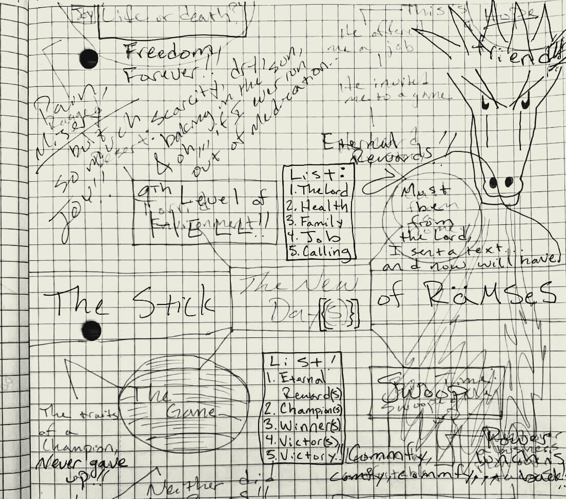 Drawings and written graphs created by Newman offer a look into his mental state in the last year of his life.  