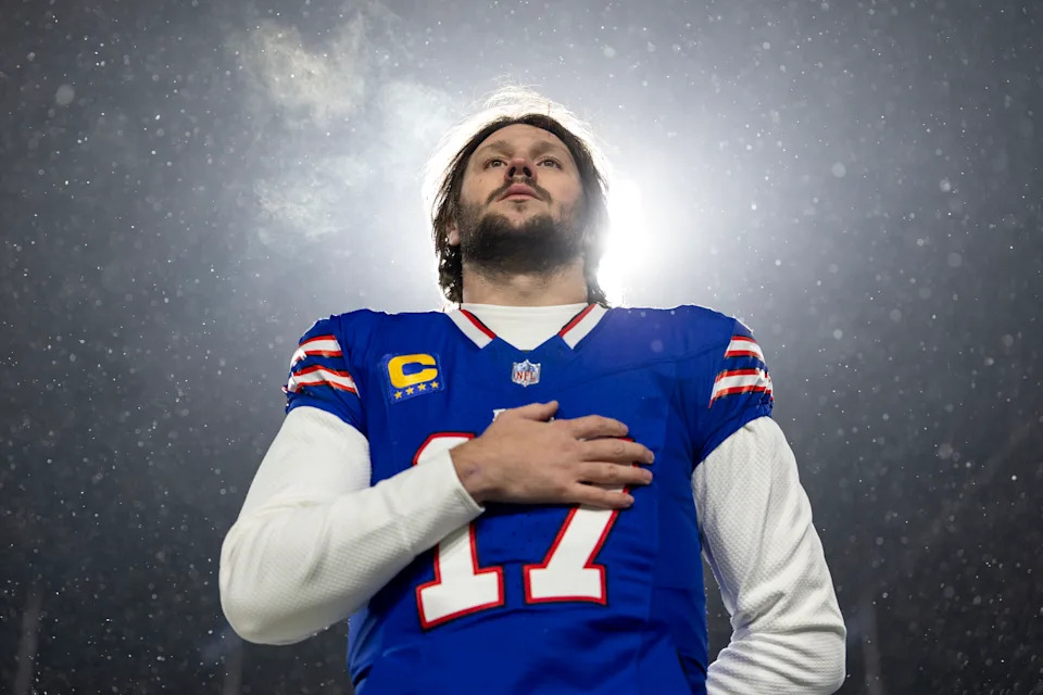 Josh Allen threw for 3,731 yards and 28 touchdowns while rushing for 531 yards and 12 touchdowns in his NFL MVP season. (Photo by Michael Owens/Getty Images)