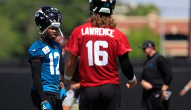 Jaguars' QB Trevor Lawrence on how Travis Hunter has stood out