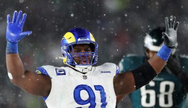 Rams' DT Kobie Turner provides bulletin board material for Eagles