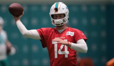 Former Longhorn Quinn Ewers turning heads at Miami Dolphins camp