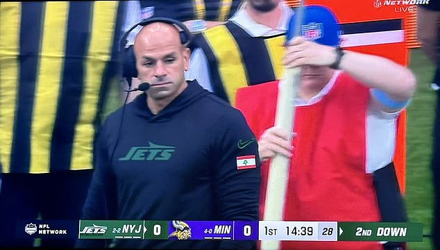 Jets head coach Robert Saleh sparked controversy by wearing a Lebanese flag on his sleeve