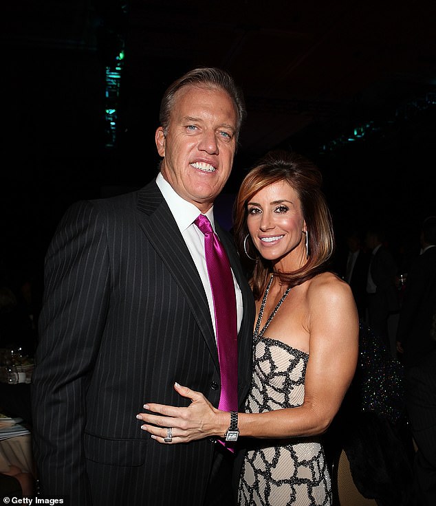 Elway pictured with his wife Paige, who was also present at the time of the accident