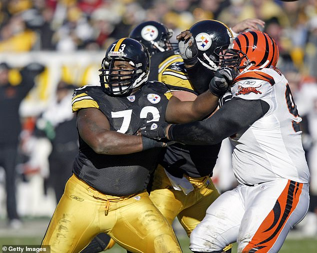 Gibson played nine seasons in the NFL after being drafted by Pittsburgh in 1995