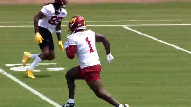 Footage of Samuel working out at the Commanders' OTAs went viral earlier this month