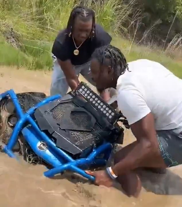 Legette got in the thick of it and helped his friend, but it's not clear if they got the vehicle out