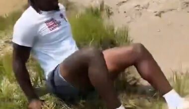 Xavier Legette got dirty while trying to help out a friend who was stuck in the mud