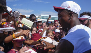 Washington Commanders put on the pads while Terry McLaurin makes another appearance for fans
