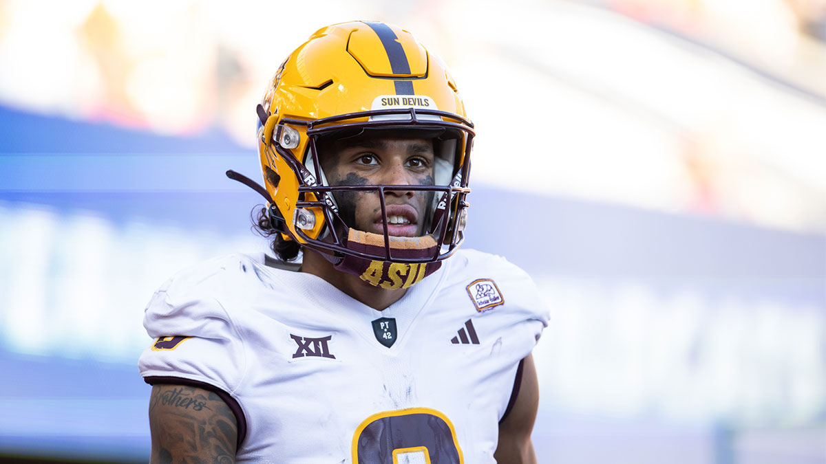 Arizona State Sun Devils wide receiver Jordyn Tyson (0) against the Arizona Wildcats during the Territorial Cup at Arizona Stadium.