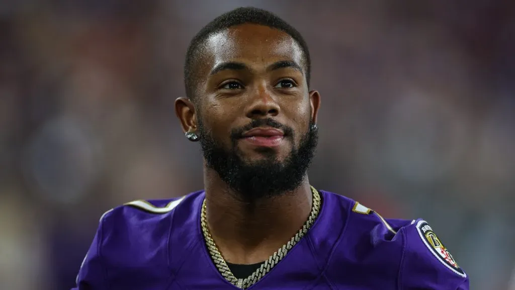 Rashod Bateman during a game with the Ravens