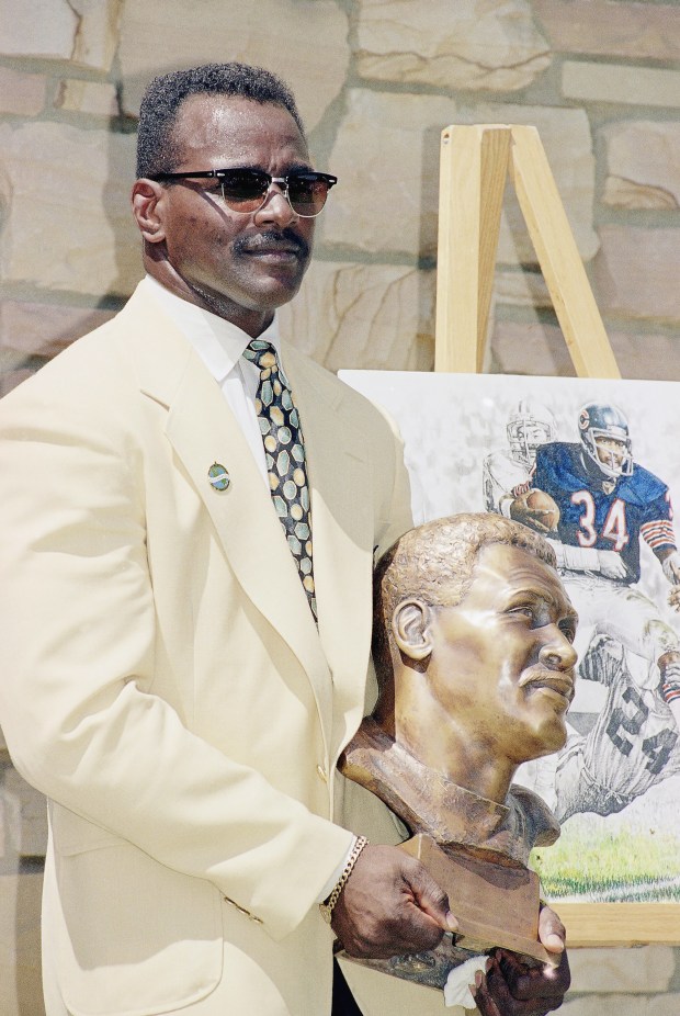 Walter Payton after his induction into the Pro Football Hall of Fame on July 31, 1993, in Canton, Ohio. (Bruce Zake/AP)