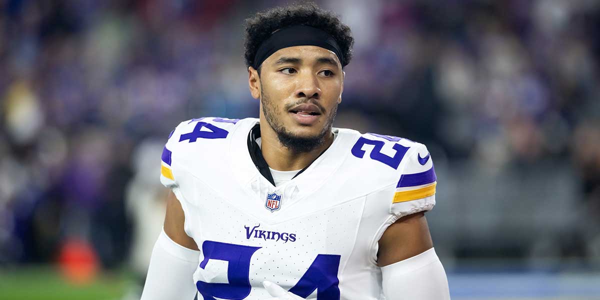 Minnesota Vikings safety Camryn Bynum (24) against the Los Angeles Rams during an NFC wild card game at State Farm Stadium.