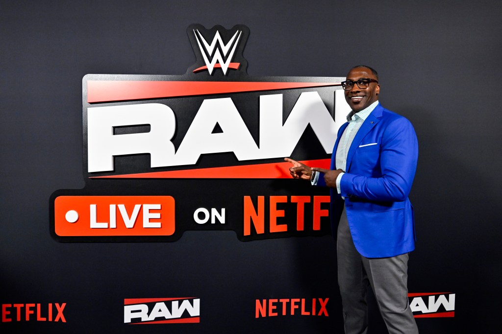 Shannon Sharpe attends Netflix & WWE "Monday Night RAW" Brunch at MGM Grand Hotel & Casino on April 21, 2025 in Las Vegas, Nevada. 