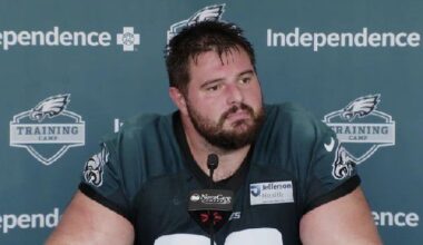 Landon Dickerson discusses the Eagles’ right guard outlook