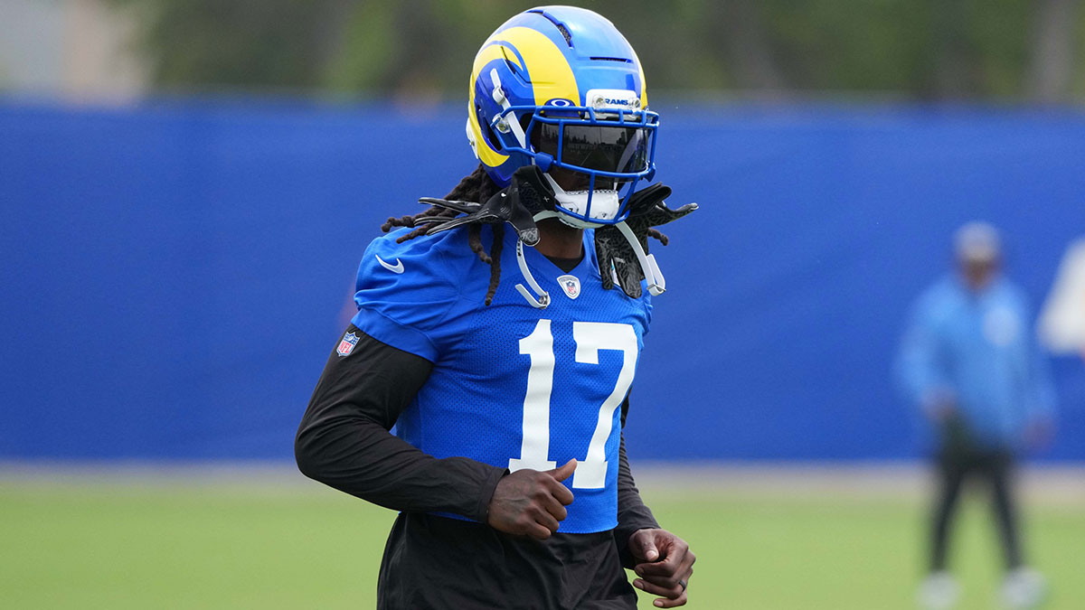 Los Angeles Rams receiver Davante Adams (17) during organized team activities at Rams Practice Facility.