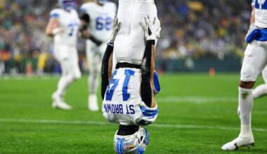 The mistake that led to Detroit Lions wide receiver Amon-Ra St. Brown wearing jersey No. 14