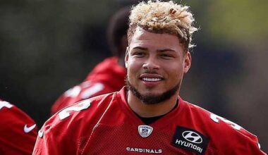 Arizona Cardinals defensive back Tyrann Mathieu waits his turn to run drills during an NFL football...