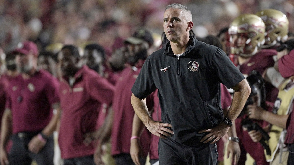 Florida State Seminoles head coach Mike Norvell during the second half against the Clemson Tigers at Doak S. Campbell Stadium.