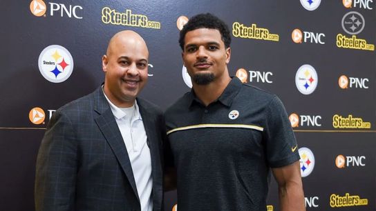 Pittsburgh Steelers Omar Khan and Minkah Fitzpatrick Pittsburgh Steelers Omar Khan and Minkah Fitzpatrick