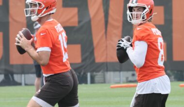 Which Browns quarterback has the edge heading into training camp? Hey, Mary Kay!
