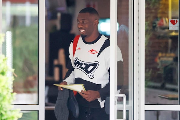 Falcons tight end Kyle Pitts reports to training camp Wednesday, July 23, 2025, in Flowery Branch. (Miguel Martinez/AJC)