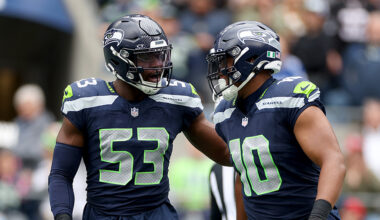 Seattle Seahawks Boye Mafe Uchenna Nwosu Arizona Cardinals 2023 celebrate stop...