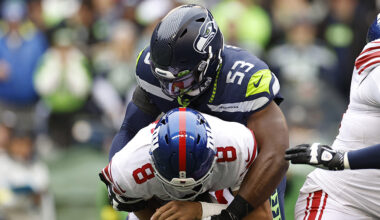 Seattle Seahawks Boye Mafe sack New York Giants Daniel Jones 2022...