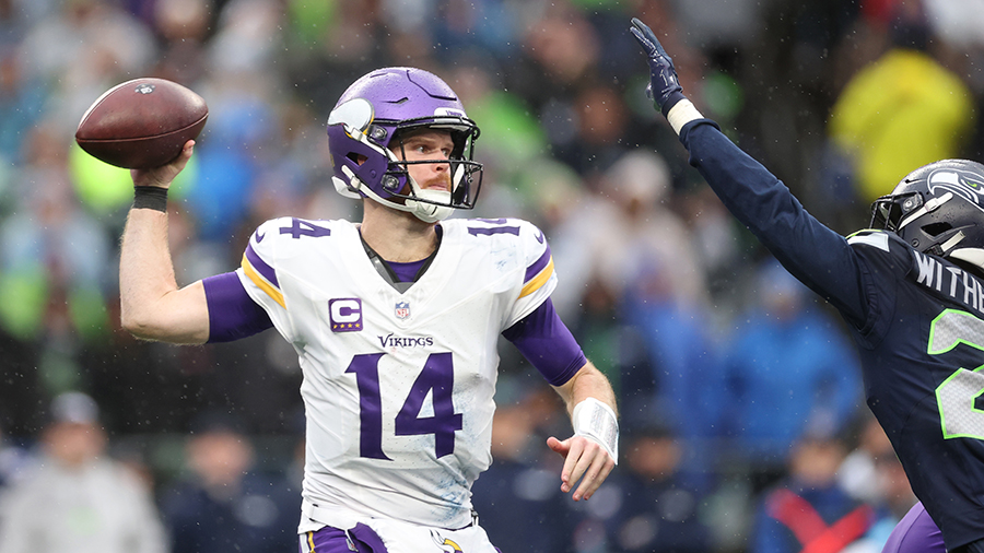 Seattle Seahawks Sam Darnold Minnesota Vikings under pressure 2024...