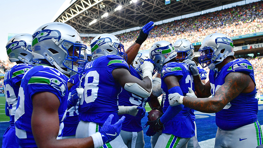 Seattle Seahawks royal blue throwback uniforms 2024...