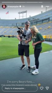 Shae Peppler Cornette covering the Packers training camp for ESPN