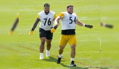 Troy Fautanu Zach Frazier Steelers training camp Steelers Offensive Line