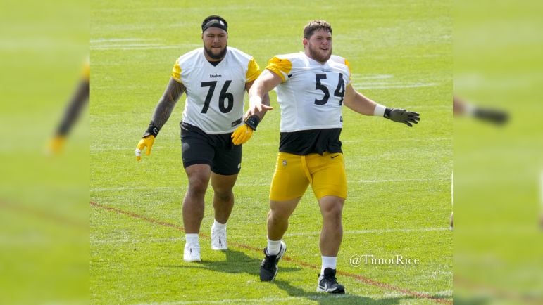 Troy Fautanu Zach Frazier Steelers training camp Steelers Offensive Line