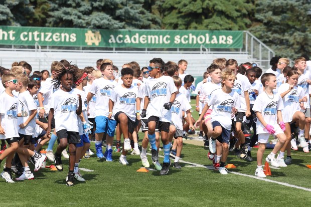 Youth football campers