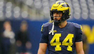 Michigan freshman tackle Blake Frazier. Photo Credit: (Blake Frazier/Twitter)