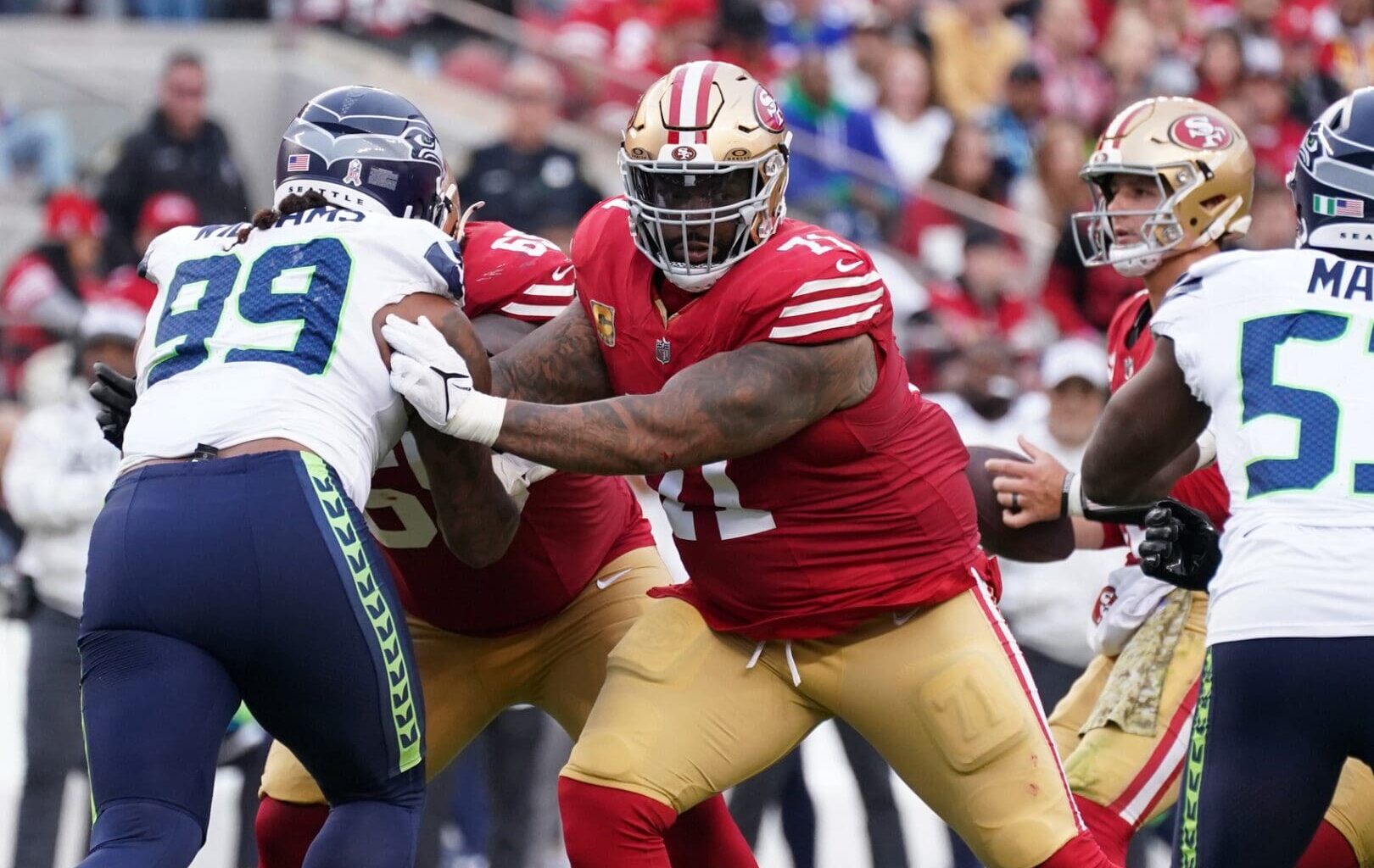 NFC Notes: Jalen Milroe, Kyren Williams, Trent Williams, 49ers, Cardinals, Rams, Seahawks