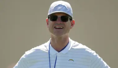 Jim Harbaugh faces scrutiny as Chargers stay quiet in offseason despite playoff hopes