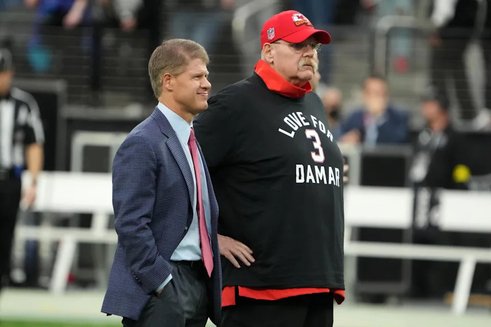 Kansas City Chiefs chairman Clark Hunt (left) and coach Andy Reid.Kirby Lee-Imagn Images